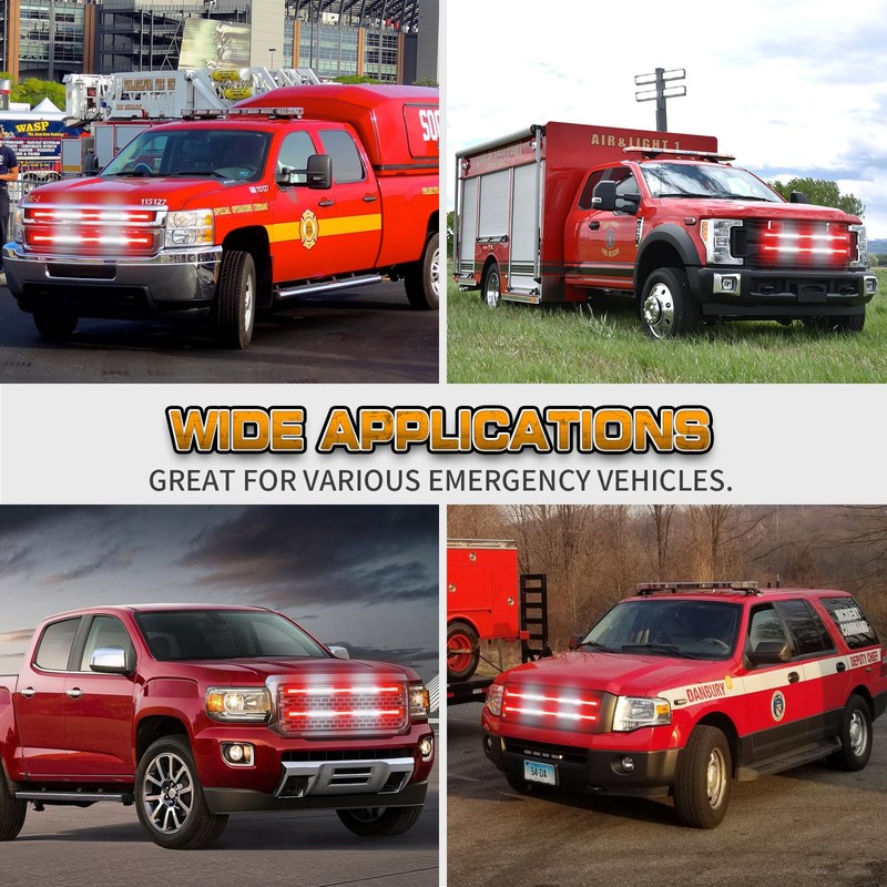 XRIDONSEN 2 Pack 30 inch Grill Emergency Lights Red White