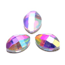AD Beads Top Czech AB Crystal Multi-Shape Flatback Rhinestone Nail Art Decoration DIY (50 Pcs, 17. Leaf 6x8mm)