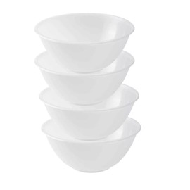 Homeshopa Plastic Mixing Bowl, 2 Litre 4 Pk Reusable Kitchen Cooking Serving Bowl, Non Slip Base, Compact & Stackable, Popcorn Salad Bowl for Food Prep Baking, Dishwasher Safe, 20cm Clear