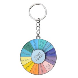 Food Decision Keychain Funny Gifts for Men Women Wheel Pin What to Eat Keyrings Birthday Gifts for Him Her Decision Maker Key Chains Gifts for Friend Family