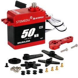 50KG Waterproof Servo High Torque RC Digital Servo Brushless Motor BLS-HV50MG All-Metal Steering for 1/8 1/10 1/12 DIY Car & Boats, Control Angle 180 Degree