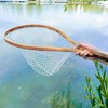 AIRROAD Fly Fishing Landing Net (INC-2) Golden Camphor Wooden Handle