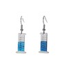 Measuring/graduated cylinder earrings; jewellery gift for scientist or teacher. Chromium