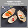 Operitacx 60Pcs Disposable Sushi Boats, 6 Inch Wood Sushi Serving