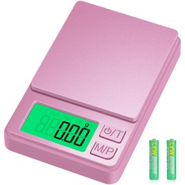 Diyife Mini Scales, [1000g/0.01g] Small Pocket Scales, High Precision Portable Weighing Scales with Cover, Fast Read with Back-Lit LCD Display, for Jewellery Gold Coffee Coin Herb Lab, Pink