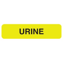 Urine Specimen Labels for Laboratory Samples, 1-1/4" x 5/16", Fluorescent Yellow, Permanent Adhesive, Doctor Stuff, 250 Stickers/Box