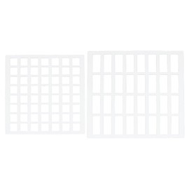 BENECREAT 2Pcs Acrylic Drawing Painting Stencils, Geometric Drafting Rectangle & Square Template, Swatching Paint Template for Fabric Walls Crafts Arts Paper Home Decoration, 2.5mm Thick