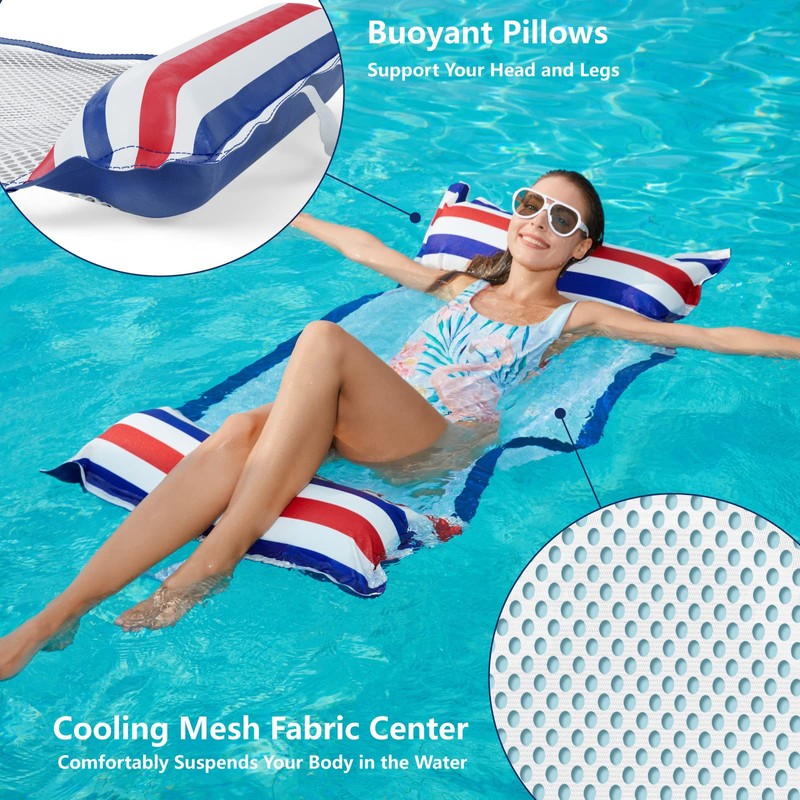 Jasonwell Inflatable Pool Hammock Float - 2 Pack Water Hammock