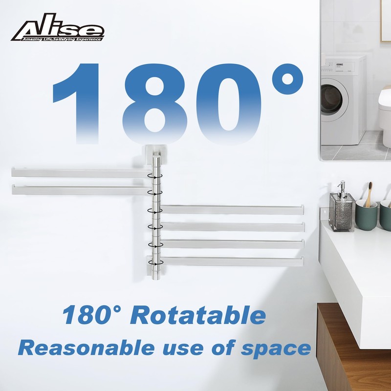 Alise Swivel Towel Bars,6-Arm Towel Rack,Swing Out Towel Bar for