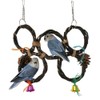 Elvaesther Birds Parrots Hand-Woven Hanging Ring Perch Stand Bird Swing