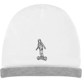 Azeeda 'Boy On Electric Hoverboard' Kids Slouch Hat (KH00030821) White