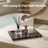 Large Dark Brown Marble Vanity Tray, Scalloped Bathroom Counter Tray