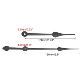 PATIKIL Clock Hands Kit, 12 Set Wall Clock Hands Parts Replacement, Black, A23