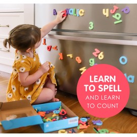 Curious Columbus Magnetic Letters and Numbers for Toddlers. Foam Alphabet Fridge Magnets and Numbers for Kid Learning. 123 ABC Toddler Magnets for Refrigerator