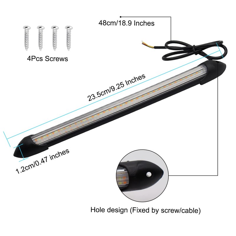 Exterior Car LED Lights, 2Pcs Flexible Daytime Running Light Strip