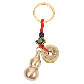 Feng Shui Brass Wu Lou Pumpkin Keychain Chinese Feng Shui Coins for Good Luck Wealth Prosperity Success Caravan