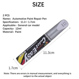 Auto-Lackstift,Auto Reparatur Lack Auto Pinsel,Lack Reparatur,Auto Kratzer Reparatur Stift,Lack Reparaturstift,Kratzer Reparaturstift,Kratzerentferner Autolack Stift,Lackreparatur für Auto,Silber,2pcs