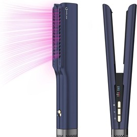 IG INGLAM Air Straight, Style from Wet Hair, 200M Ionic Hair Dryer Straightener for Medium Long Hair(14”-30”), Straightener and Dryer 2 in 1, Fast Drying and Hair Straightening in One Step, Dark Blue - Colour: Prussian Blue