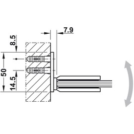 Gedotec Bathroom Door Hinge for Glass Doors and Showers Shower Door Hinge Chrome-Plated Glass Door Fitting Brass - DT800 | Shower Cubicle Hinge for Wall to Glass Connection | 1 Piece - Glass Door