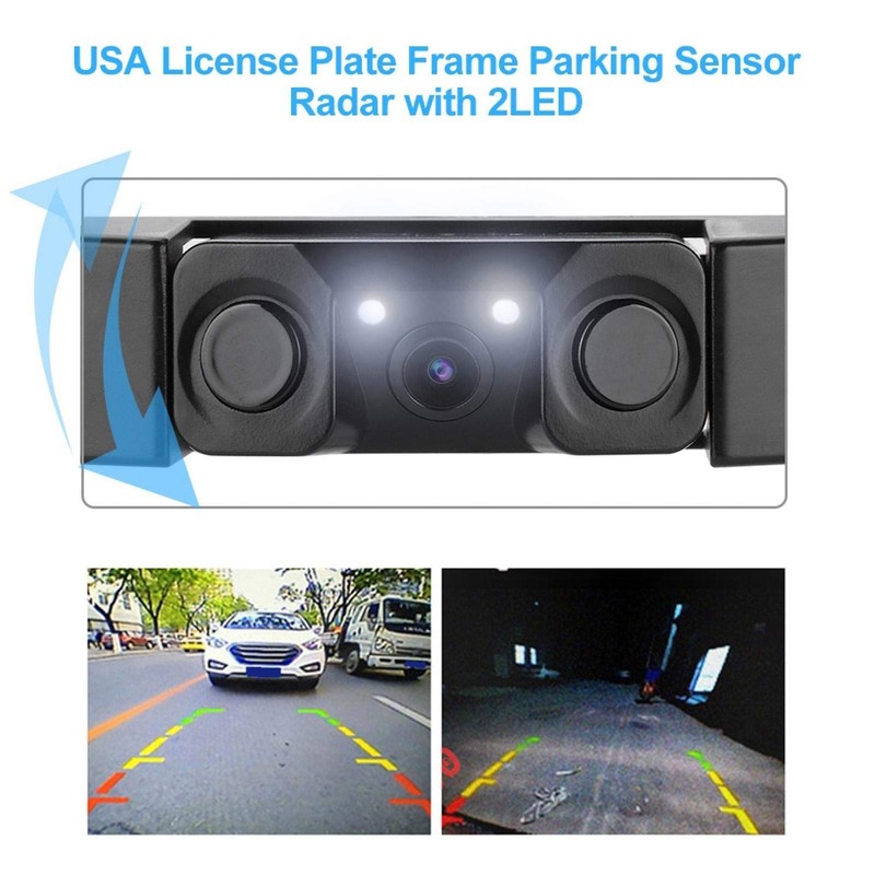 Parking View Camera,3 in 1 Car License Plate Frame Parking