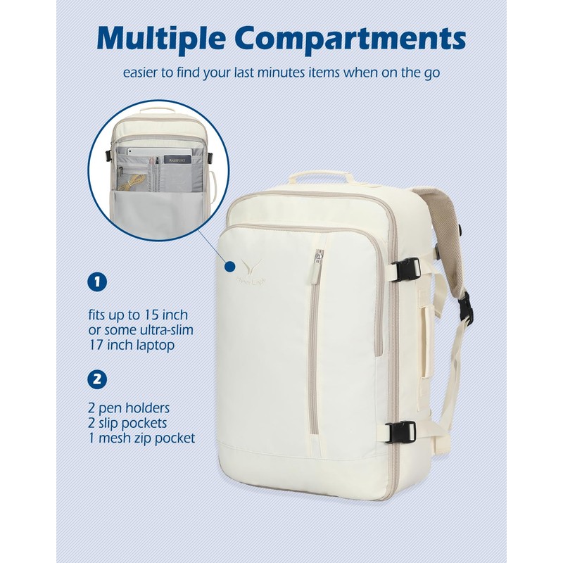 Hynes Eagle Carry on Backpack 38L Large Travel Backpack for