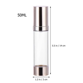 Healifty Refillable Airless Pump Bottle 50 ml Empty Cosmetic Dispenser Plastic Bottle for Lotion Cream Makeup Travel and Skin Care Set of 6