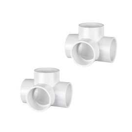 CIRCOPACK UTILITY Grade 2 Inch 4-Way PVC Fitting Connectors For Use With Schedule 40,2 Inch PVC Pipes (2 Pieces),46U