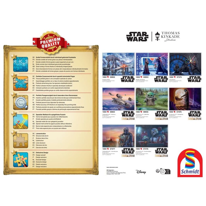 Schmidt Spiele 57377 Thomas Kinkade, Lucas Film, The Mandalorian, A