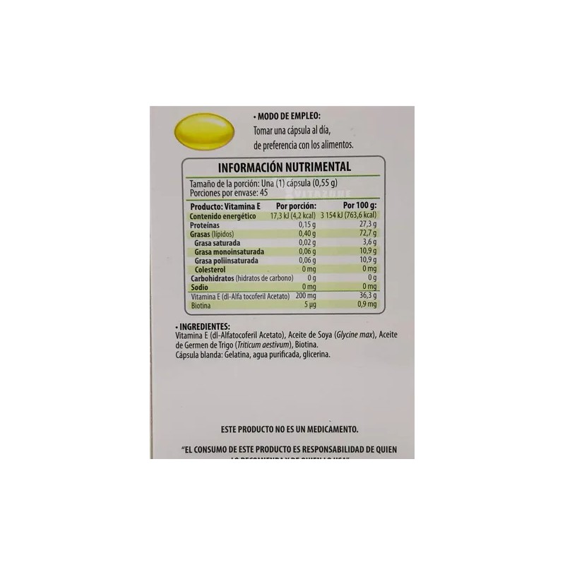 Vitamina E Y Biotina 45 Cpsulas Solanum Amarilloblanco