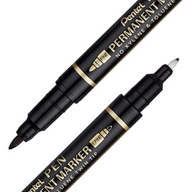 Marcador Permanente Pentel Doble Punto Blister Pack con 01 Pieza Color Negro-N65WBP-A