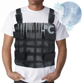 Cooling Vest for Adults, Men&Women in Hot Weather, Ice Pack Vest for Cycling, Fishing, Cooking, Gardening, Outdoor Work, Personal Cooling Cold Vest with Adjustable Straps for Worker in the Heat Black