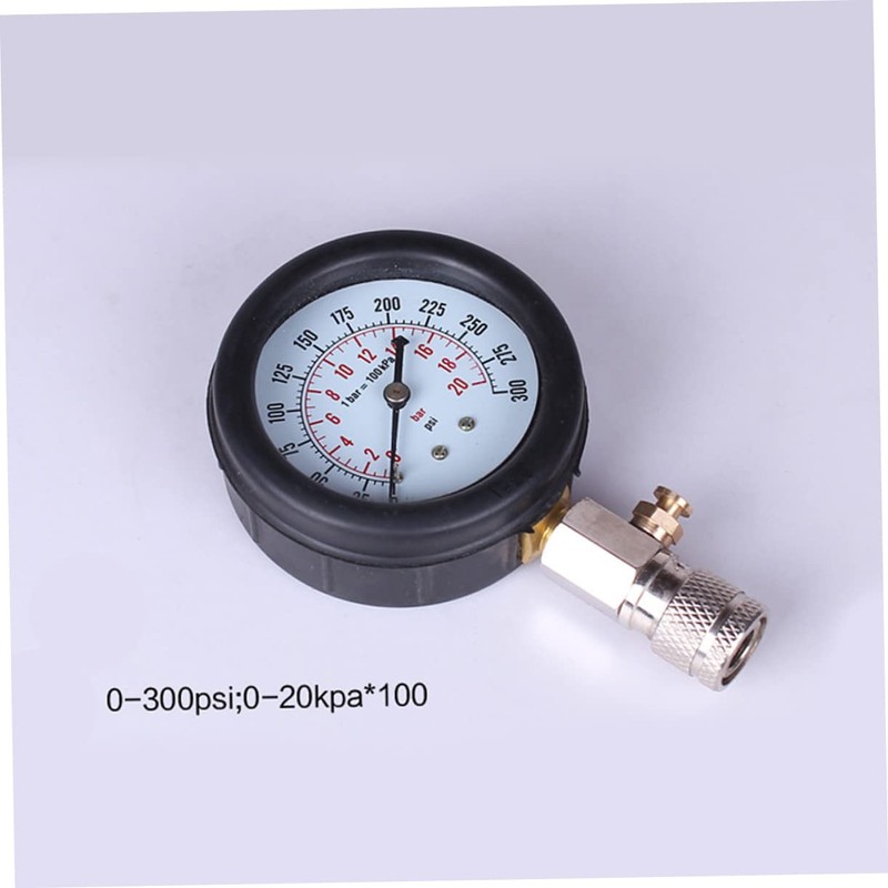 GRIRIW Universal Cylinder Pressure Gauge Car Motorcycle 0-300psi Compression Tester