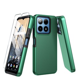 Mocotto for Boost Summit 5G Case with Tempered Glass Screen Protector,Dual Layer Heavy Duty Shockproof Protection (Boost Summit 5G,Dark Green)