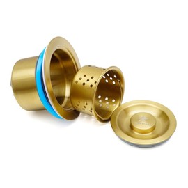 STARSTAR Kitchen Sink Flange Stopper Garbage Disposal Flange for Fit 3-1/2 Inch Standard Sink Drain Hole (NK Strainer Gold)