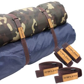OWLDIO OUTDOOR Cargo Tightening Belt, Ratchet Belt, Velcro Fastening Belt, 1.0 x 43.3 inches (2.5 x 110 cm), Set of 4, Outdoor Use, Multi-Purpose, Binding Tightening, Lashing, Luggage, Velcro Tape,