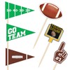 96 pcs Football Flag Wooden Food Picks, Rugby Cupcake Toppers