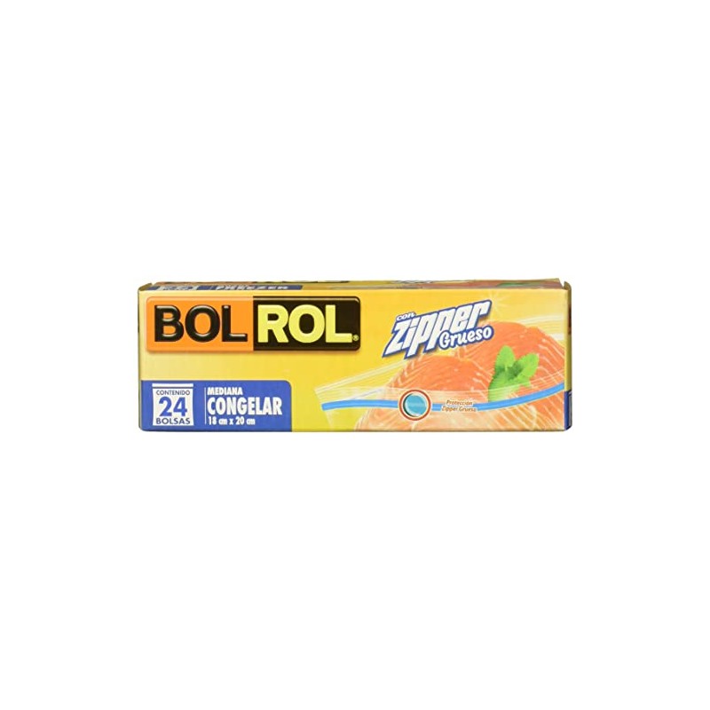 Bol Rol Zipper Bolsas Herméticas Congelar, color Transparente, Mediano, 18