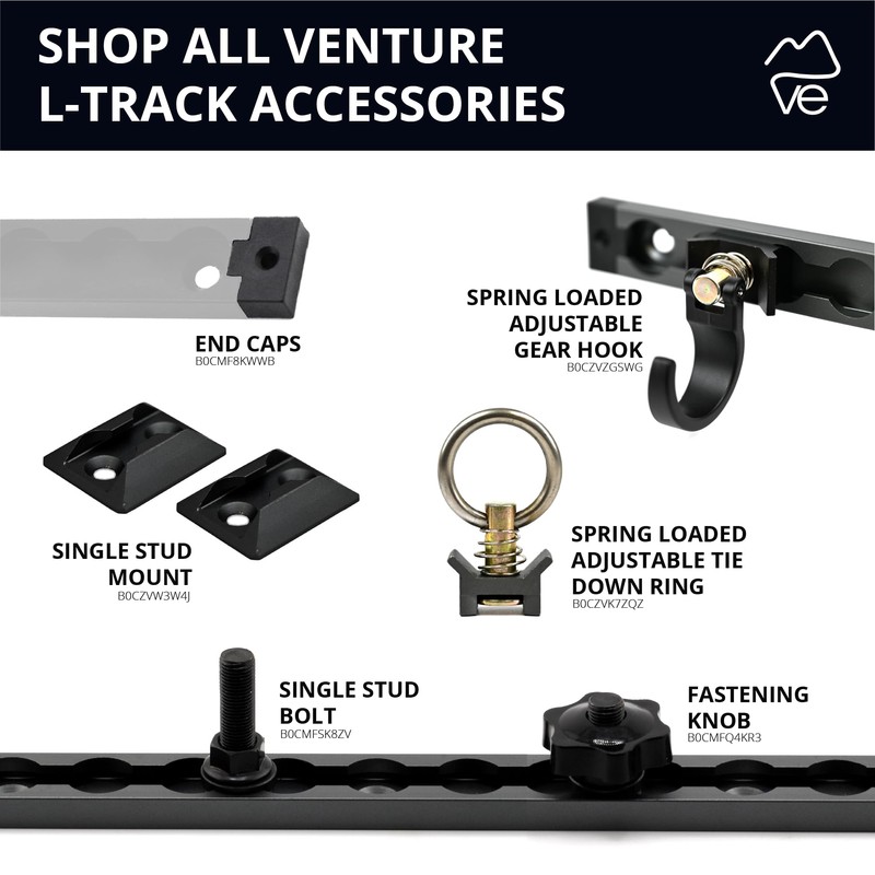 VanEssential 6" Venture Track T-6 Aluminium L-Track Gray Anodized (Rectangle