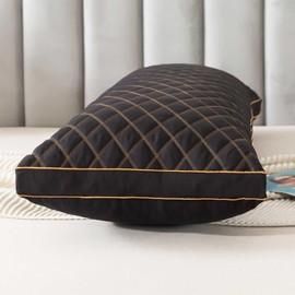 WhatsBedding Memory Foam Body Pillow for Adults, Long Pillow for Sleeping, Full Body Pillow for Bed - 20x54 inch, Black Quilted