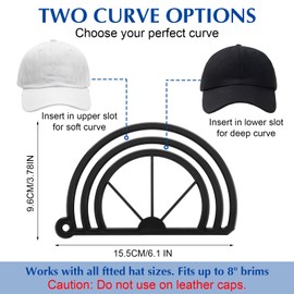 Classicseali 4pcs Hat Brim Shaper,Hat Curver Tool,Durable Smooth, Brim Bender for Baseball Caps,Perfect Hats Curver Tool,Hats Accessories for Men(Black & White)