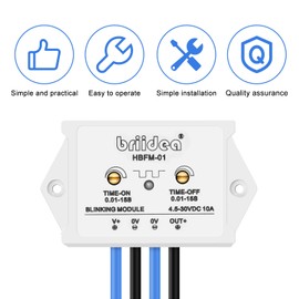 Briidea 10 Amp Blinking Flasher Module DC 4.5-30V Suitable for Various Warning Lamp, Waterproof