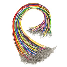 YETOOME 100 Pcs Waxed Necklace Cord, 18 Inch Rope Necklace String with Clasp for Necklace Bracelet Jewelry Making Accessories (Thickness 1.5mm, Multicolor)