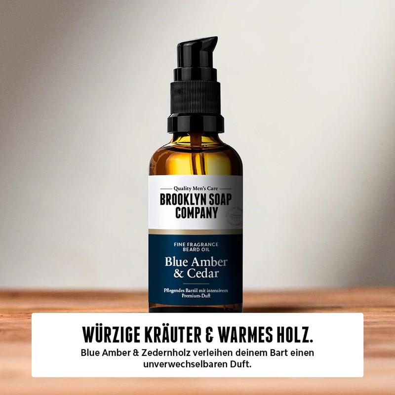 Brooklyn Soap Company, Bartöl 50 ml Blue Amber & Cedar