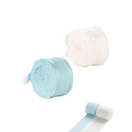 JUKOTA 2 Pieces Gift Ribbon, Chiffon Nude Silk Ribbon, Wedding Ribbon, Decorative Ribbon, Christening, Festival, Ribbons, Chiffon Ribbon, Fringe, 3.8 cm x 6.4 m, for Wedding, Party, Valentine's Day