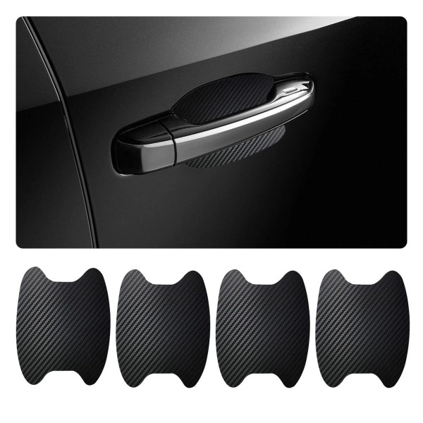 Dickno 4pcs Car Door Handle Sticker Non-marking Carbon Fiber Protector