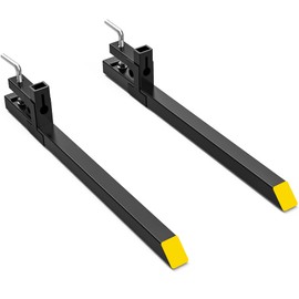 SYNTHACY Upgraded Clamp on Pallet Forks - 60" 4000LBS Heavy Duty Quick Attach Tractor Bucket Forks with Helical Screw Design for Skid Steer, Farm, Construction, Warehouse