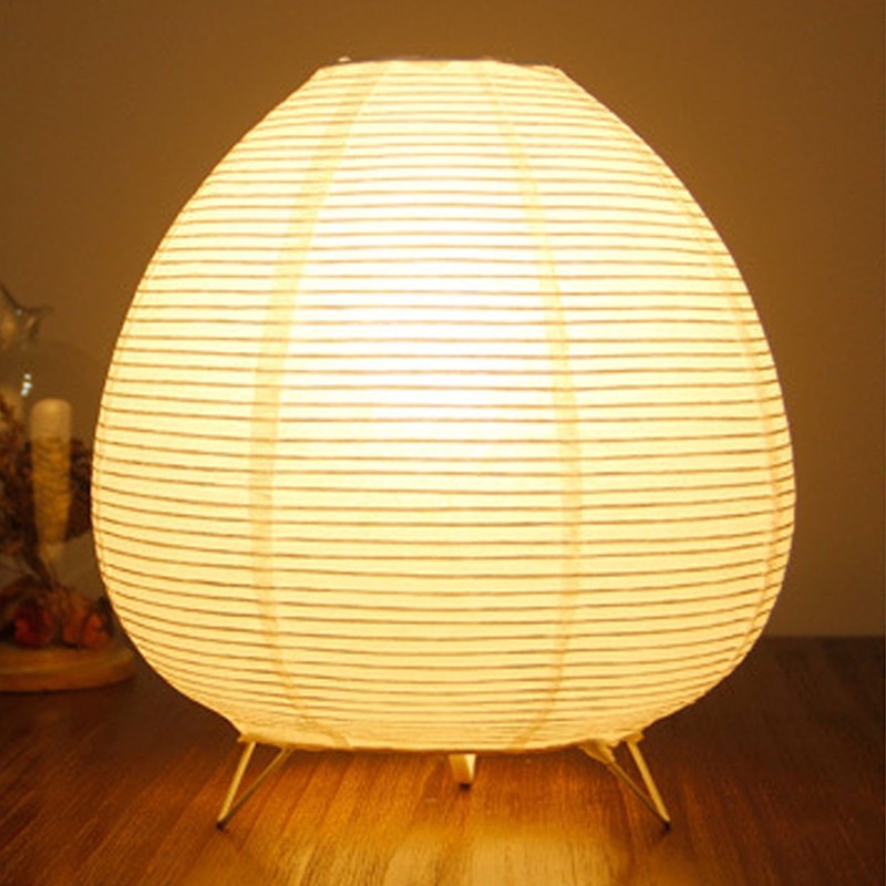 Lantern Table Paper Lamp Warm Light E14 Bulb Simple Installation
