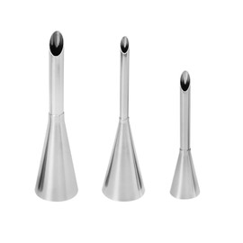 Piping Nozzles Filling Nozzle, Pack of 3 Stainless Steel Filling Nozzles for Filling Doughnuts Wind Puff Syringe Filling Nozzle for Jam Puff Filling Puff Nozzle Set