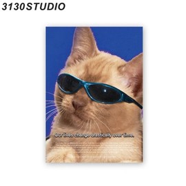 3130STUDIO 90 Years Cat Poster 1ea, Size:A3