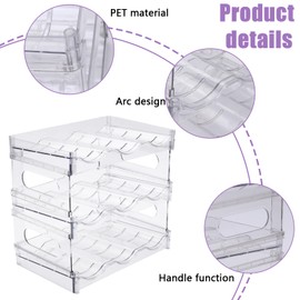 Mowhut Cat Food Can Organizer, Can Organizer for Pantry, 3-Tier Cat Food Storage Container, Acrylic, Holds 45 (3oz) Cans, Kitchen Organizers and Storage for Countertop, Clear